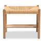 Saura Accent Bench Mid-Century Modern Oak Brown Wood with Hemp Upholstery for Stylish Home Decor