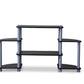 Orbit 3-Tier TV Stand in Black and Silver - Modern Entertainment Center with Storage for TVs and Media Devices