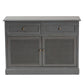 Sheldon Sideboard Buffet - Modern Vintage Grey Wood with Synthetic Rattan Finish