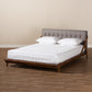 Sante Platform Bed - Mid-Century Modern Grey Fabric Upholstered Wood