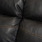 Roland Sectional Modern and Contemporary Black Faux Leather 2-Piece with Recliner and Storage Chaise