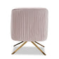 Amaya Luxe Lounge Chair Glamour Light Pink Velvet Upholstered with Gold Base Elegant Accent Chair for Living Room or Bedroom Decor