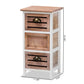 Palta Storage Unit Modern Two-Tone Wood Design with 3 Drawers in White and Oak Brown Finish for Stylish Organization