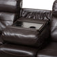 Roland Sectional Sofa Modern Dark Brown Faux Leather 2-Piece Design with Recliner and Storage Chaise for Comfort and Style