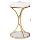 Tarmon Modern End Table - Gold Metal Base with Elegant Marble Top