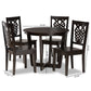 Salida Dining Set Modern and Contemporary Transitional Dark Brown Finished Wood 5-Piece