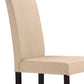 Andrew Dining Chair Contemporary Espresso Wood Beige Fabric Set of 4