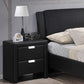 Frey Nightstand - Black Upholstered Modern Design