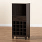 Trenton Wine Storage Cabinet Modern Dark Brown Finished Wood with 1 Drawer for Stylish Home Organization