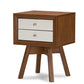 Warwick Modern Accent Table and Nightstand in Two-tone Walnut and White Finish, Stylish Furniture for Living Room and Bedroom