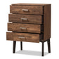 Selena Mid-Century Modern Chest - Brown Wood 4-Drawer Storage Unit for Bedroom or Living Room Furniture