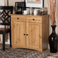 Lauren Buffet Kitchen Cabinet Modern and Contemporary Two-tone White and Dark Brown with Two Doors and Two Drawers