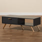 Kelson Coffee Table Modern Contemporary Dark Grey Wood Gold Finish Stylish Living Room Furniture Piece