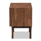 Sierra Mid-Century Modern Nightstand Brown Wood 2-Drawer Bedside Table with Stylish Design and Functional Storage