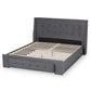 Noella Queen Size Platform Storage Bed - Modern Grey Velvet Upholstered Design with 1 Drawer for Extra Storage