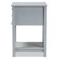 Willow End Table Modern Transitional Light Grey Finished 2-Drawer Wood