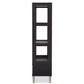 Kalien Modern Dark Brown Wood Leaning Bookcase with Display Shelves and Two Storage Drawers for Home or Office Use