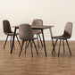 Filicia 5-Piece Dining Set Modern Grey Faux Leather Upholstered Chairs with Black Metal Frame