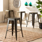 Horton Counter Stool Set Modern and Contemporary Industrial Black Finished Metal 4-Piece