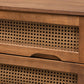 Barrett Mid-Century Modern 4-Drawer Chest in Walnut Brown Wood and Synthetic Rattan for Stylish Storage Solutions