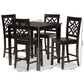 Nicolette Pub Set Modern and Contemporary Transitional Dark Brown Finished Wood 5-Piece