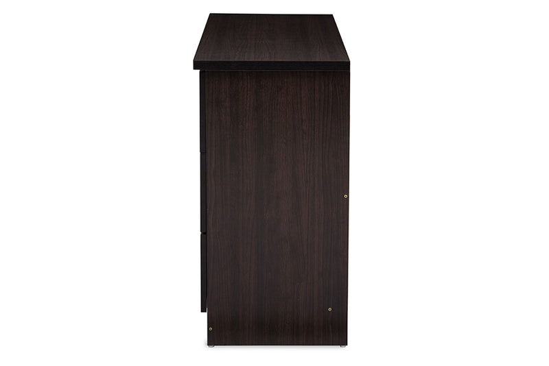 Colburn Dresser - Modern and Contemporary 6-Drawer Dark Brown Finish Wood Storage