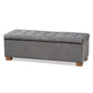 Roanoke Ottoman Modern and Contemporary Grey Velvet Fabric Upholstered Grid-Tufted Storage Bench