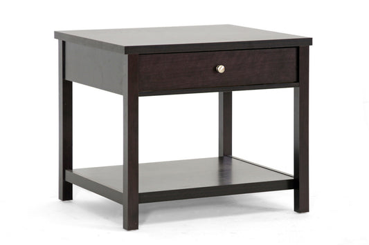 Nashua Brown Modern Accent Table and Nightstand for Stylish Living Room and Bedroom Decor