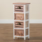 Palta Storage Unit Modern Two-Tone Wood Design with 4 Drawers in White and Oak Brown Finish for Stylish Organization