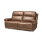 Buckley Reclining Sofa Modern Light Brown Faux Leather Upholstered 2-Seater Couch for Stylish Living Rooms