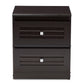 Carine Nightstand - Modern Wenge Brown 2-Drawer Bedroom Furniture for Stylish Storage