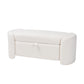 Oakes Modern Storage Bench in Ivory Boucle Upholstery with Stylish Design and Functional Storage