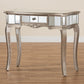 Elgin Console Table Contemporary Glam Luxe Design Brushed Silver Finished Wood Mirrored Glass with 1 Drawer for Stylish Storage