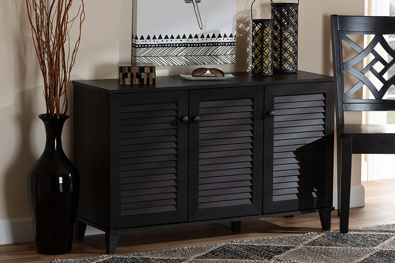 Warren Espresso Shoe Storage Cabinet with Modern Design and Ample Space for Organizing Footwear