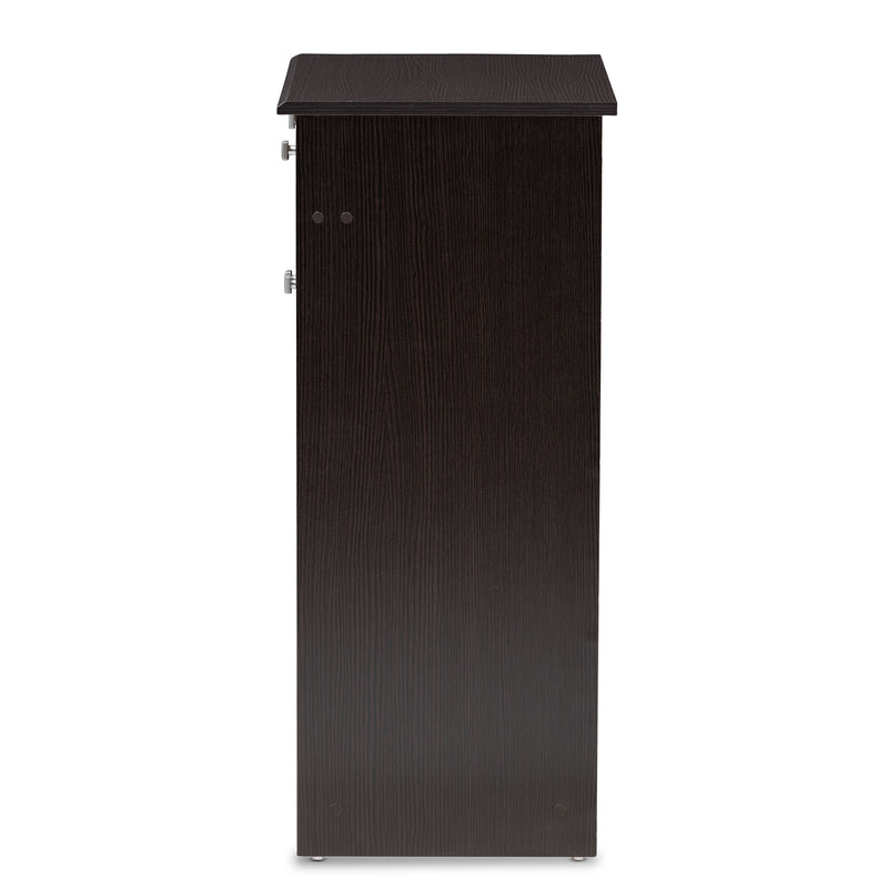 Dariell Shoe Cabinet in Modern Wenge Brown Finish for Stylish Storage Solutions