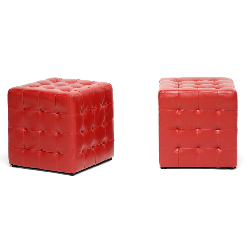 Siskal Ottoman Black Modern Cube Set of 2