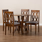 Elaine Dining Set Modern 5-Piece Grey Fabric Upholstered with Walnut Brown Finished Wood