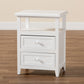 Karsen End Table - Modern White Finished Wood Design with 2 Drawers for Stylish Storage