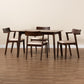 Berenice 5-Piece Dining Set: Mid-Century Modern Design with Cream Upholstery and Dark Brown Finished Wood