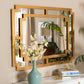 Dayana Accent Wall Mirror Modern Contemporary Design Antique Gold Finished Wood Frame