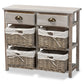 Vella Storage Unit Modern Grey Finished Wood 2-Drawer Unit with Baskets for Organized Living