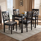 Renaud Dining Set Modern Contemporary Grey Fabric Upholstered Espresso Brown Finished 5-Piece Wood