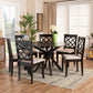 Jana Dining Set Modern Grey Fabric and Espresso Brown Finished Wood 7-Piece