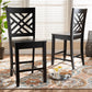 Caron Counter Stool Set Modern and Contemporary Transitional Dark Brown Finished Wood 2-Piece