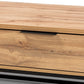 Franklin Coffee Table - Modern Contemporary Design with Oak Brown Wood and Black Metal, Featuring 2 Storage Drawers