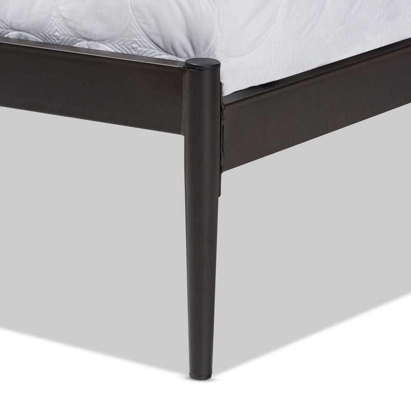 Dora Queen Size Platform Bed - Modern Industrial Design with Black Metal Frame