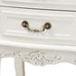 Amalie End Table Antique French Country Cottage Style Two-Tone White and Oak Finish with 2 Drawers for Storage