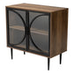 Carter Sideboard Mid-Century Modern Industrial Design Walnut Brown Wood Black Metal 2-Door Storage Cabinet