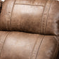 Buckley 3-Piece Reclining Living Room Set in Modern Light Brown Faux Leather Upholstery