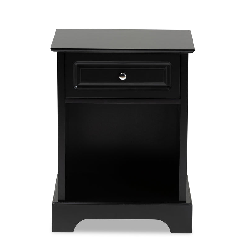 Chase End Table Modern Transitional Black Finished 1-Drawer Wood